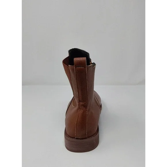 Men's Brown Chelsea Boots Ankle Zip Side Pebbled Casual Size EU 46/US 12 - Picture 7 of 14